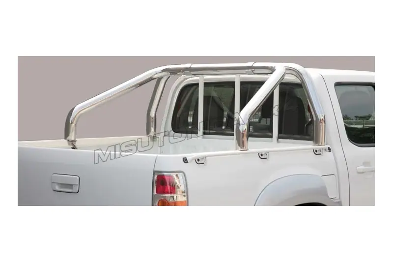 Roll bar for tonneau cover, 2 tubes ø76, mirror polished — Mazda BT-50 (2007–2009)
