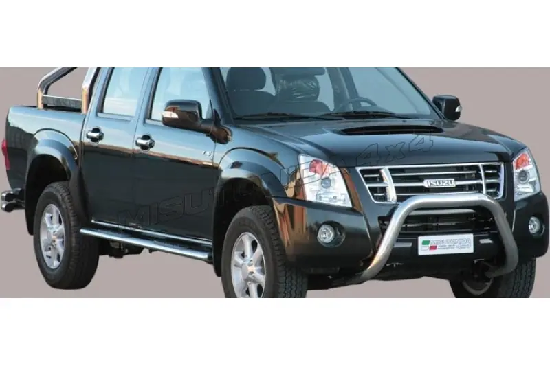 Roll bar for tonneau cover, 2 tubes ø76, mirror polished — Isuzu D-Max (2007–2012)
