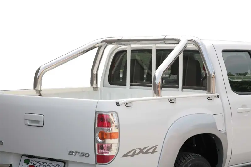 Дуга на крышку кузова, 2 трубы ø76, полированная — Mazda BT-50 (2009–2012)