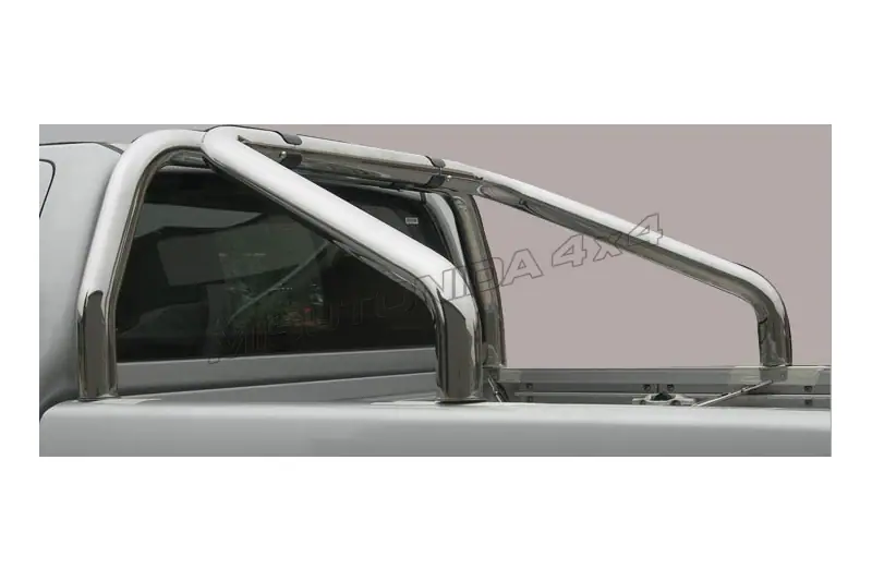 Roll bar for tonneau cover, 2 tubes ø76, mirror polished — Nissan Navara (2010–2015)