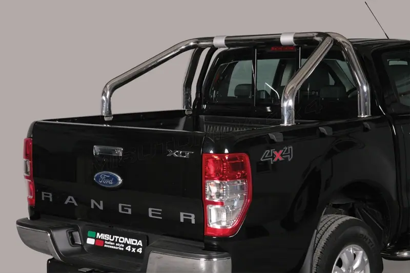 Roll bar for tonneau cover, 2 tubes ø76, mirror polished — Ford Ranger (2012–2016)