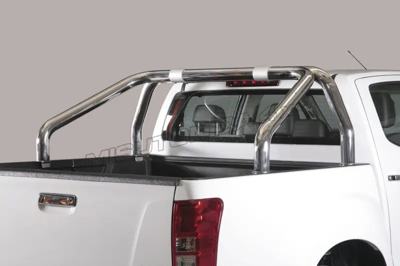 Roll bar for tonneau cover, 2 tubes ø76, mirror polished — Isuzu D-Max (2012–2017)