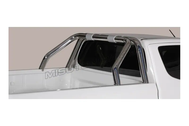 Roll bar for tonneau cover, 2 tubes ø76, mirror polished — Mitsubishi L200 (2015–2019)