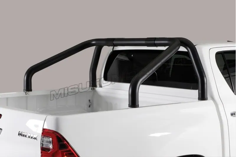 Roll bar kastikattele, 2 toru ø76, must — Toyota Hilux (2015–)