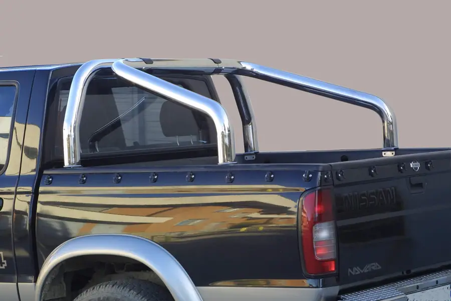 Дуга на крышку кузова, 2 трубы ø76, полированная — Nissan Pick-up (1998–2001)