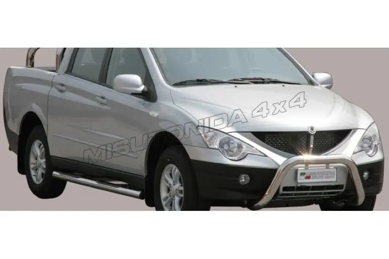 Roll bar for tonneau cover, 3 tubes ø76, mirror polished — SsangYong Actyon Sports (2007–2012)
