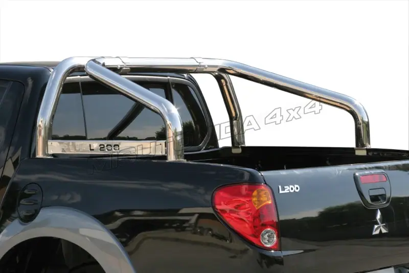 Roll bar kastikattele, 2 toru, graveeringuga ø76, poleeritud — Mitsubishi L200 (2006–2009)