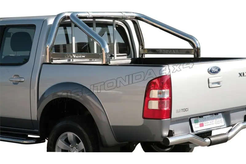 Roll bar kastikattele, 2 toru, graveeringuga ø76, poleeritud — Ford Ranger (2007–2012)