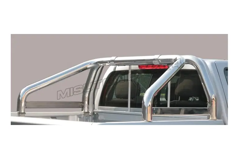 Roll bar for tonneau cover, 2 tubes, engraved ø76, mirror polished — Mitsubishi L200 (2009–2015)