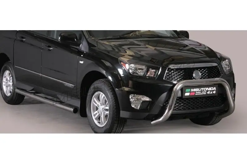 Roll bar kastikattele, 2 toru, graveeringuga ø76, poleeritud — SsangYong Actyon Sports (2012–)