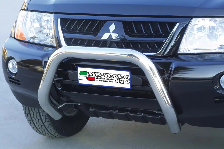 Super bar ø76, mirror polished — Mitsubishi Pajero (2003–2006)