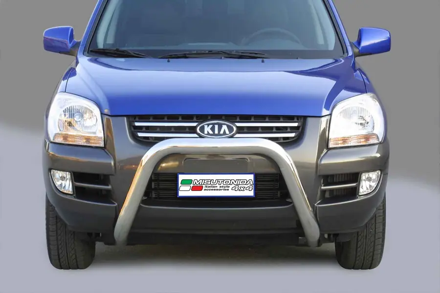 Esikaitseraud Super ø76, poleeritud — Kia Sportage (2004–2008)