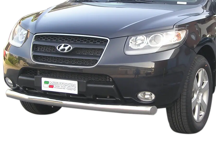 Slash bar ø76, mirror polished — Hyundai Santa Fe (2006–2010)