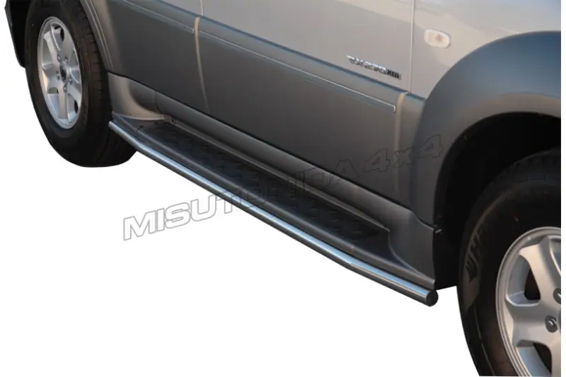 Side step protection tubes ø50, mirror polished — SsangYong Rexton (2006–2012)