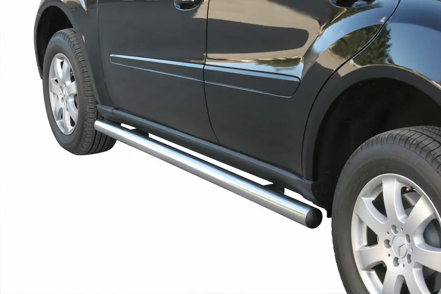 Side bars ø76, mirror polished — Mercedes-Benz ML (2006–2008)