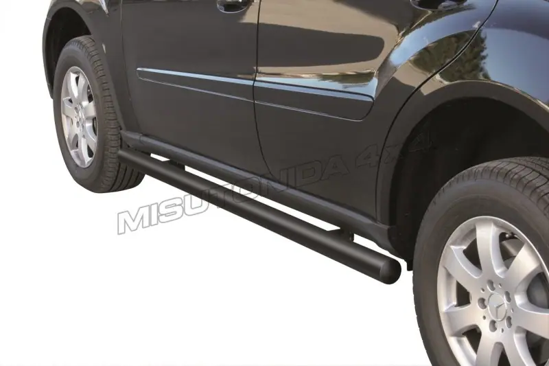 Side bars ø76, black — Mercedes-Benz ML (2006–2008)
