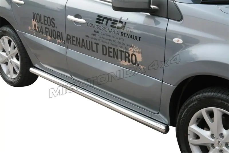 Side bars with welded caps ø63, mirror polished — Renault Koleos (2008–2011)