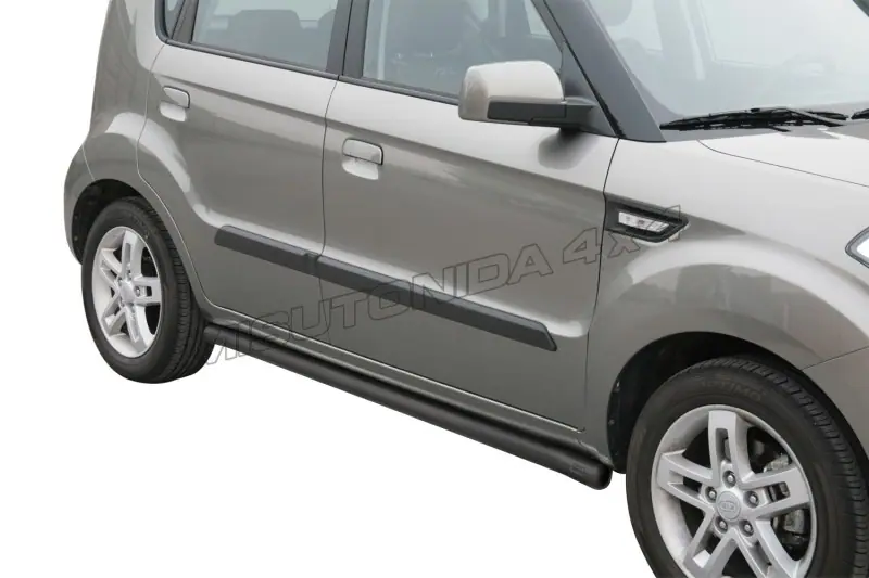 Side bars with welded caps ø63, black — Kia Soul (2009–2013)