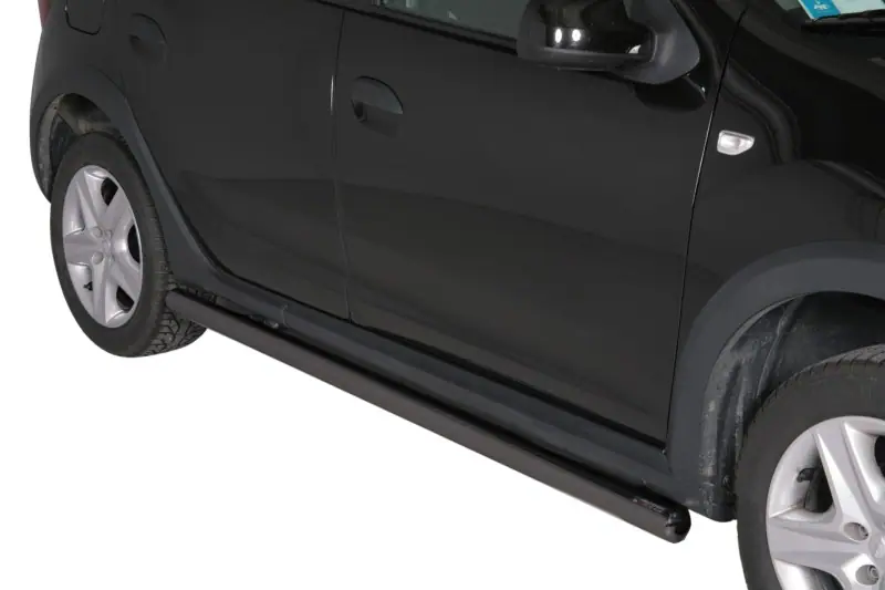 Боковые трубы ø63, чёрная — Dacia Sandero Stepway (2013–2020)