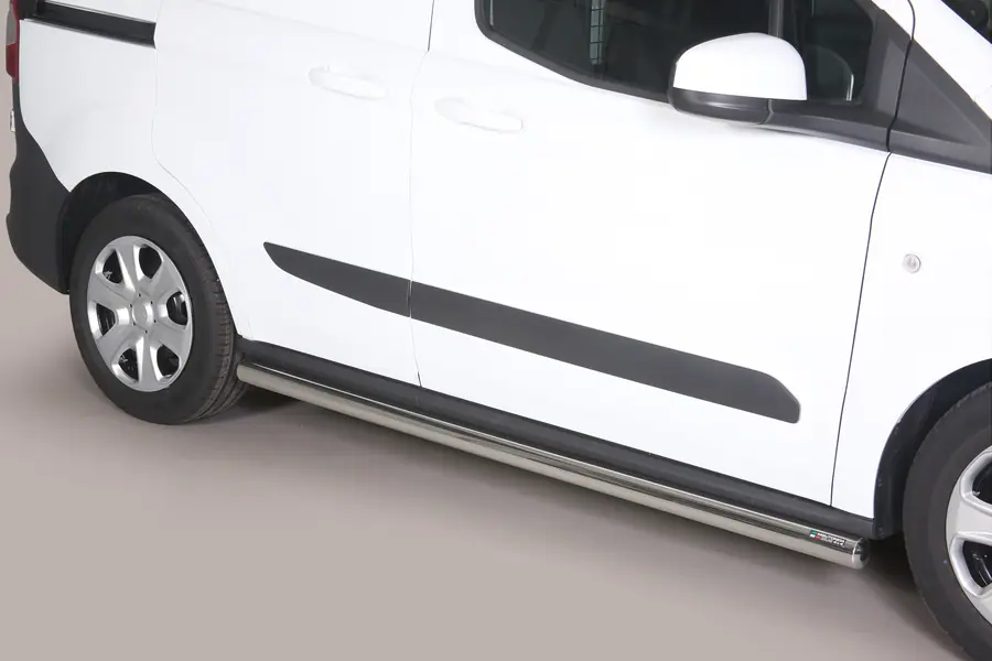 Side bars with welded caps ø63, mirror polished — Ford Courier (2014–2018)