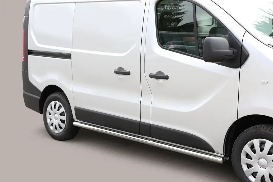 Side bars with welded caps ø63, mirror polished — Opel Vivaro (2014–)