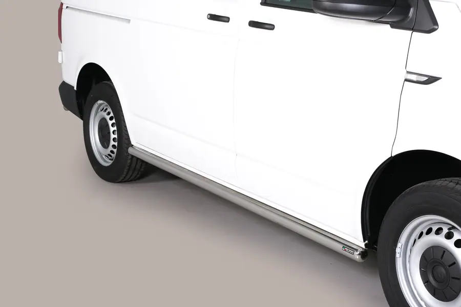 Side bars with welded caps ø63, mirror polished — Volkswagen T6.1 (2019–)