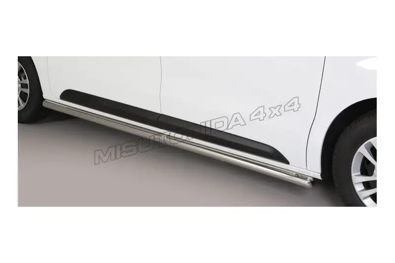 Side bars with welded caps ø63, mirror polished — Toyota Proace (2016–)