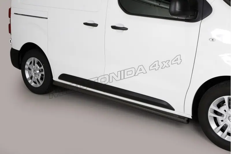 Side bars with welded caps ø63, black — Peugeot Expert (2016–)
