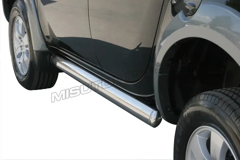 Oval side bars øovaal, mirror polished — Mitsubishi L200 (2006–2009)