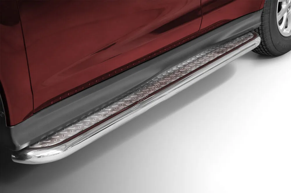 Stainless steel side steps with checker plate — Mitsubishi ASX (2017–2019)