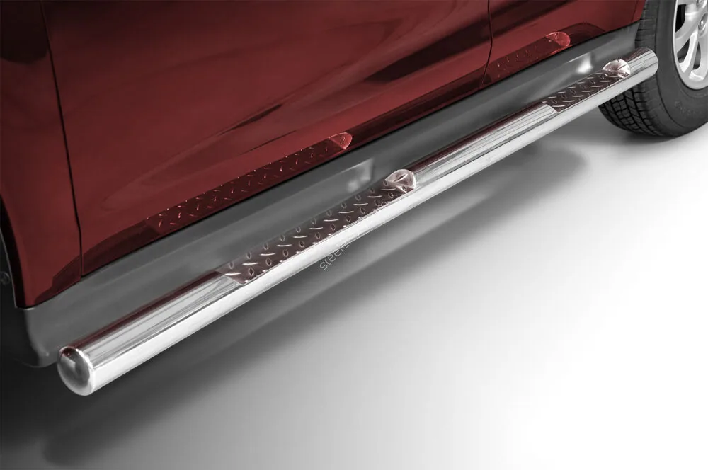 Stainless steel side bars with checker plate steps — Mitsubishi ASX (2017–2019)