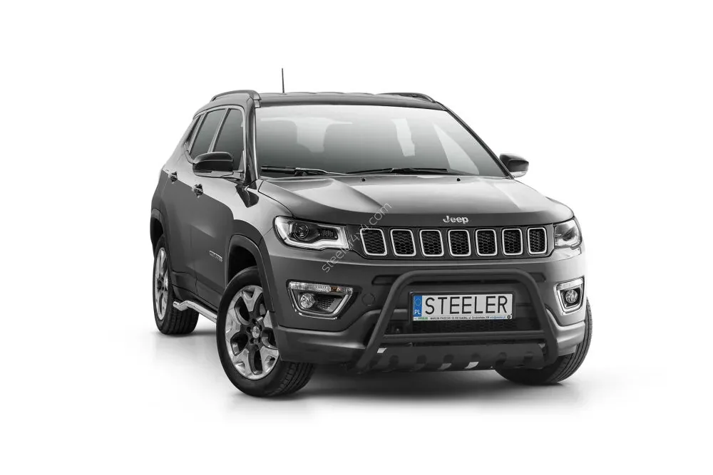 Дуга EC A с поперечиной и защитой моста, чёрная — Jeep Compass (2017–)