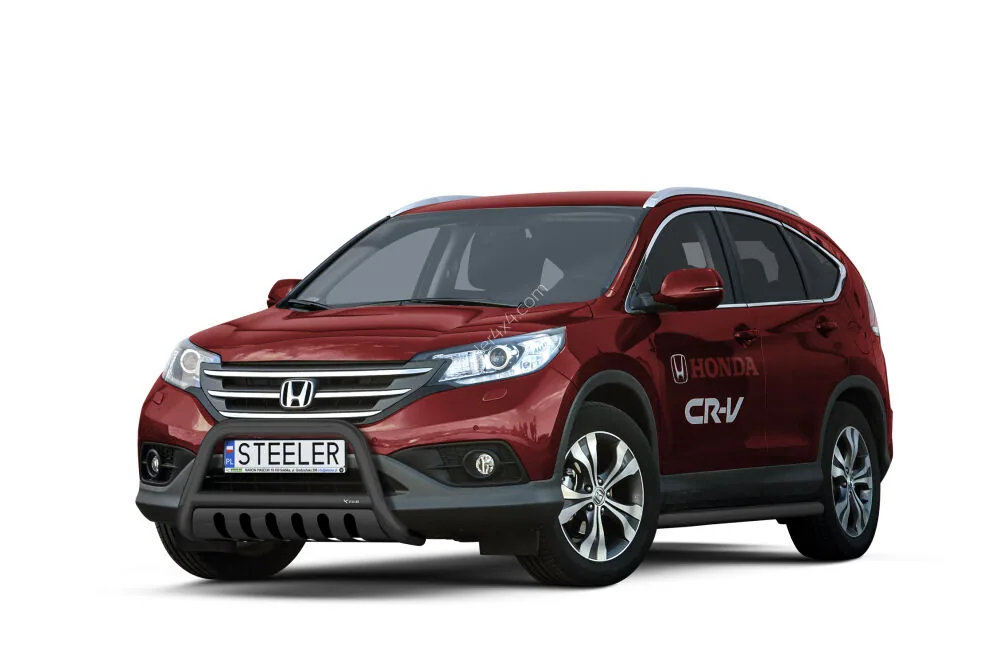Дуга EC A с поперечиной и защитой моста, чёрная — Honda CR-V (2012–2015)