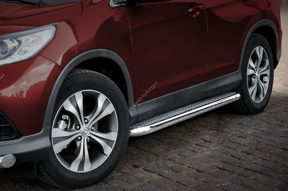Stainless steel side steps with checker plate — Honda CR-V (2012–2015)