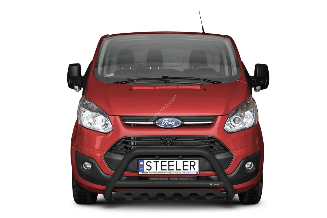 EC A-kaitseraud põikitoru ja sillaplaadiga, must — Ford Transit Custom (2012–2018)