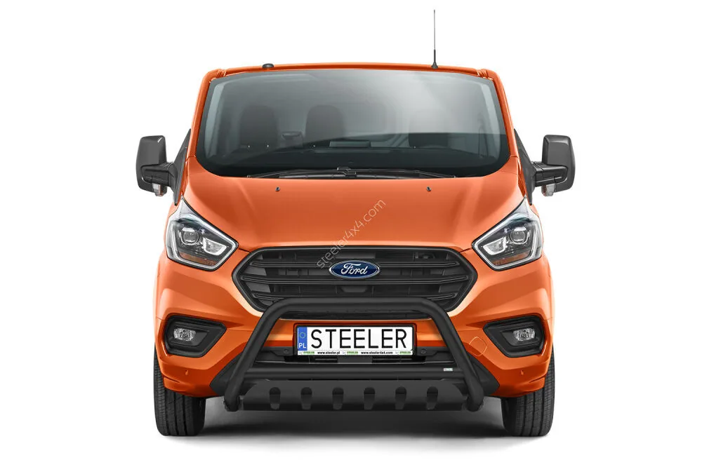 EC A-kaitseraud põikitoru ja sillaplaadiga, must — Ford Transit Custom (2018–)