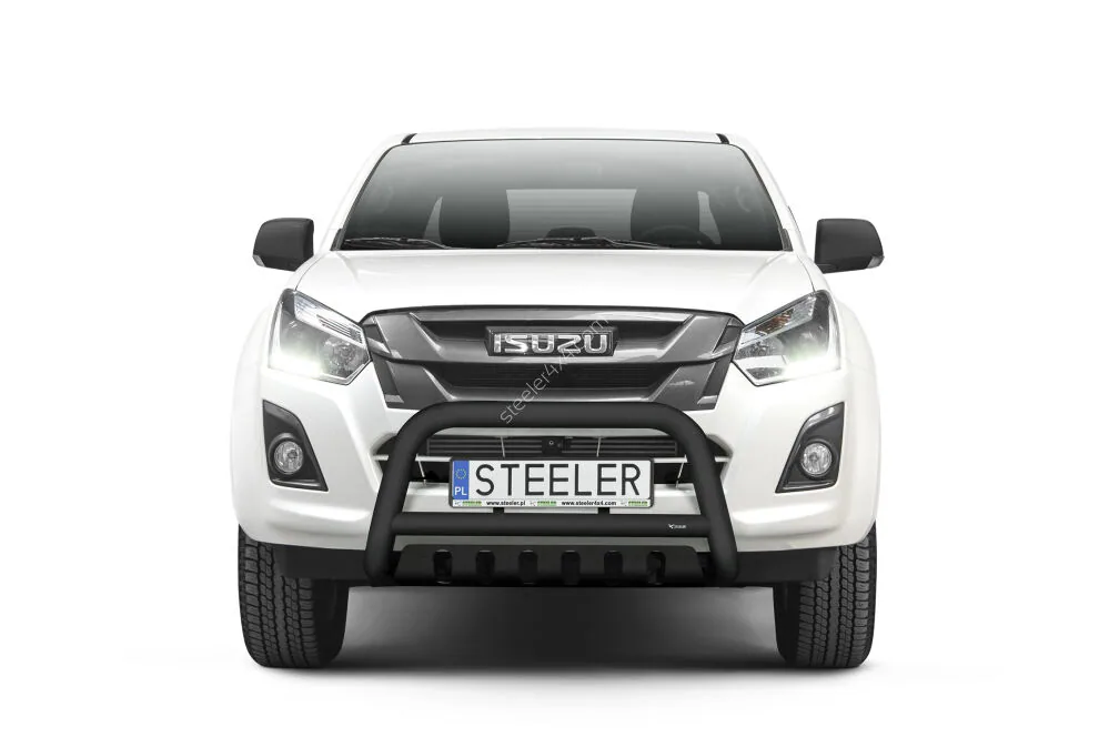 EC A-kaitseraud põikitoru ja sillaplaadiga, must — Isuzu D-Max (2012–2017)