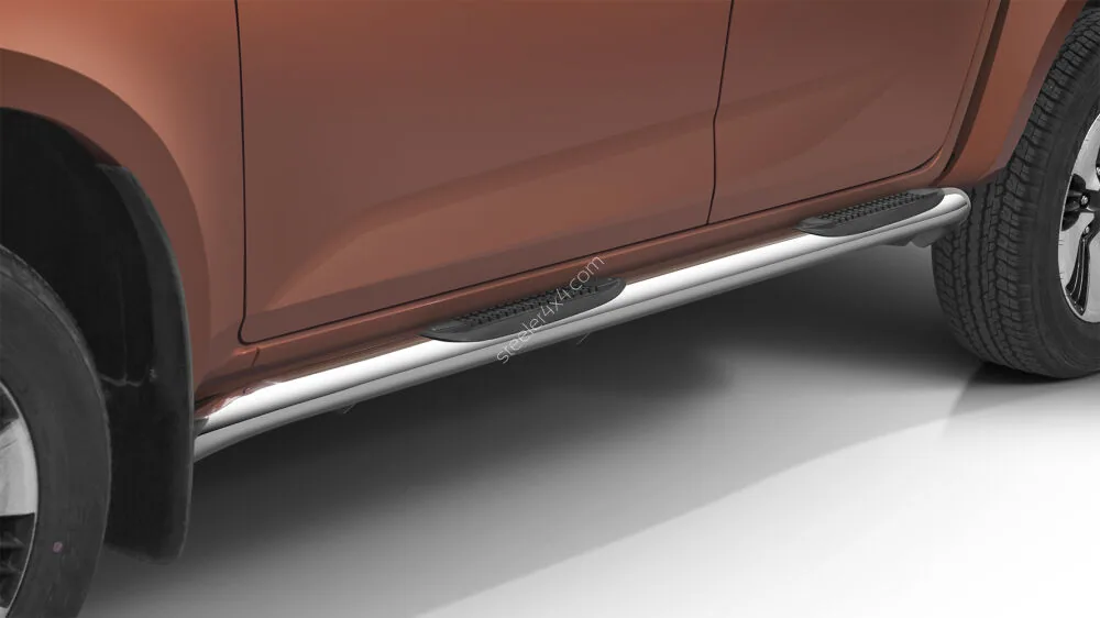 Stainless steel side bars with plastic steps — Isuzu D-Max (2024–)