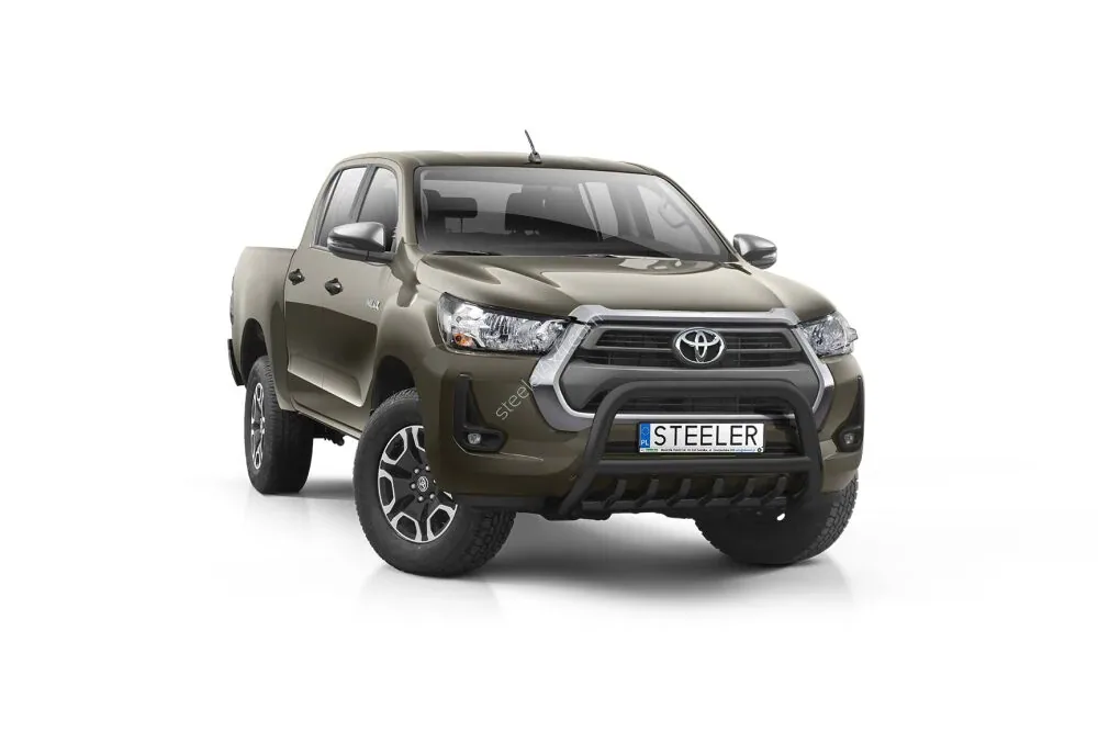 Дуга EC A с поперечиной и трубой моста, чёрная — Toyota Hilux (2021–)