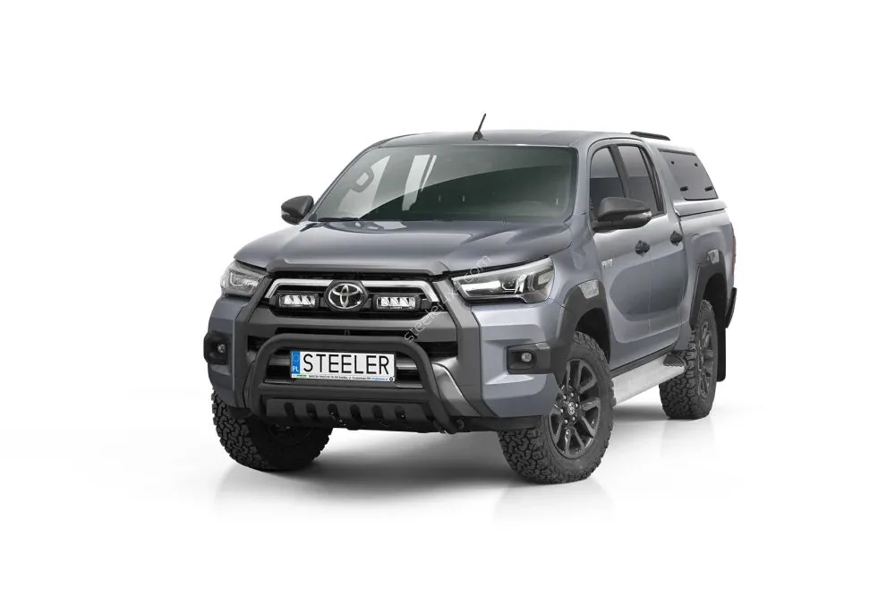 Дуга EC A с поперечиной и защитой моста, чёрная — Toyota Hilux (2021–)