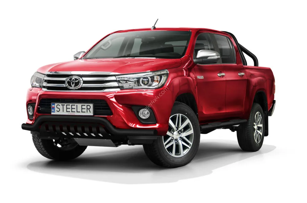 Madal kaitseraud sillaplaadiga, must — Toyota Hilux (2015–)