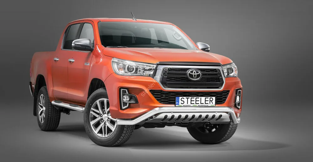 Low spoiler bar with axle-plate — Toyota Hilux (2018–)