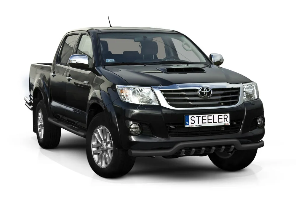 EC low spoiler bar with axle-bar, black — Toyota Hilux (2005–2011)