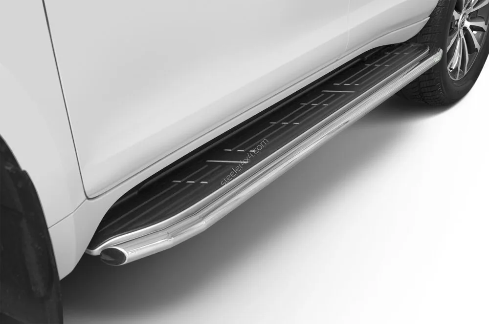 Stainless steel side bars for OE side steps — Toyota Land Cruiser 150 (2017–)