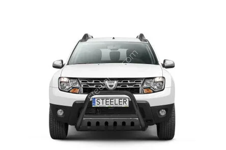 EC A-kaitseraud põikitoru ja sillaplaadiga, must — Dacia Duster (2010–2017)