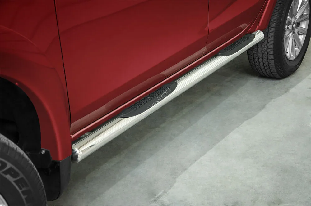 Stainless steel side bars with plastic steps — Fiat Fullback (2015–)