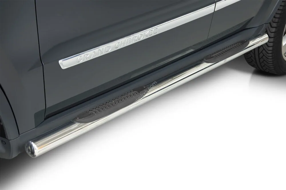 Stainless steel side bars with plastic steps — Jeep Grand Cherokee (2011–2014)