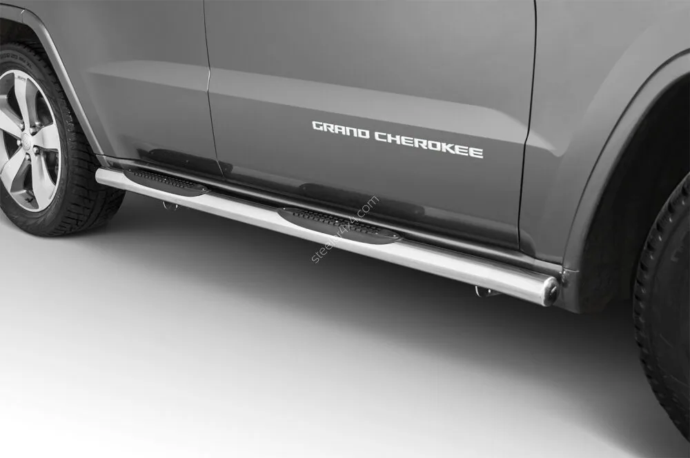 Stainless steel side bars with plastic steps — Jeep Grand Cherokee (2015–)