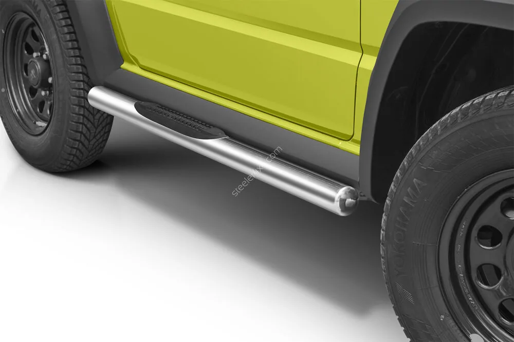 Stainless steel side bars with plastic steps — Suzuki Jimny (2018–)