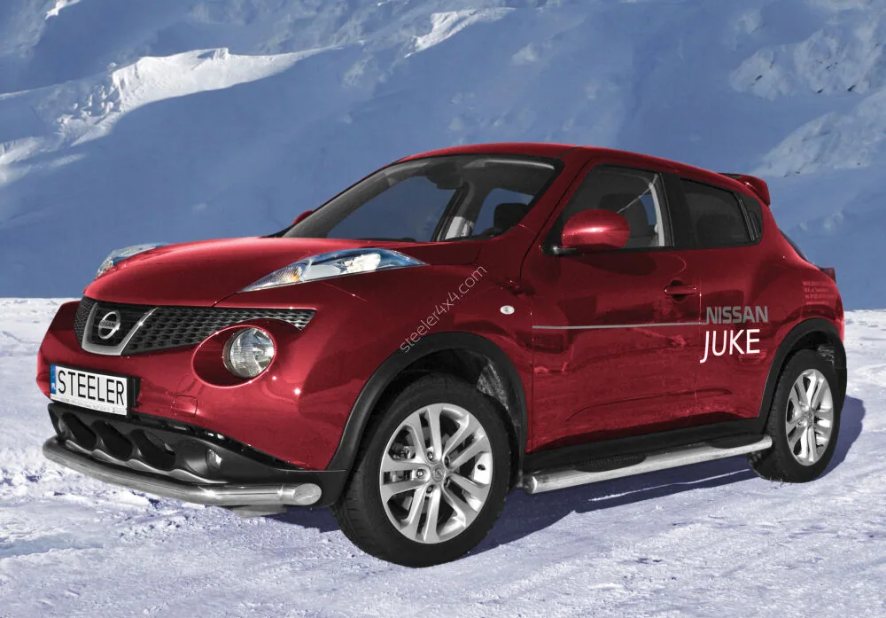 Stainless steel side bars with plastic steps — Nissan Juke (2010–2014)
